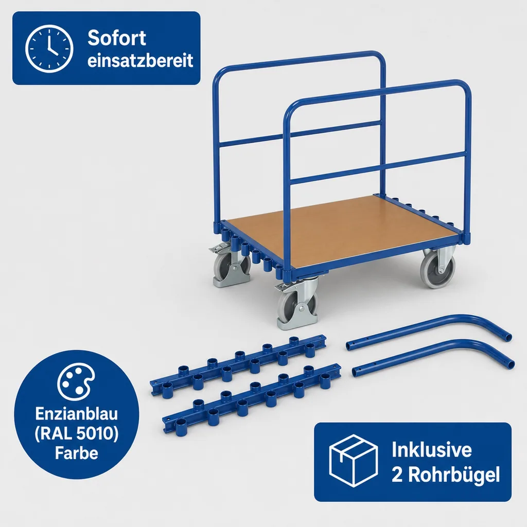 Rohrbügelwagen 500 kg Traglast, EasySTOP, Transportwagen