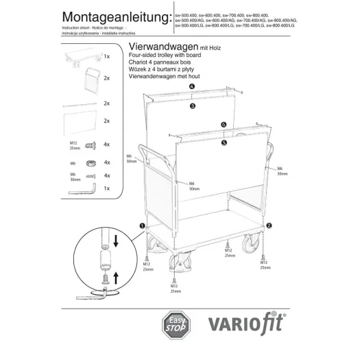 Vierwandwagen 400 kg Typ S + EasySTOP