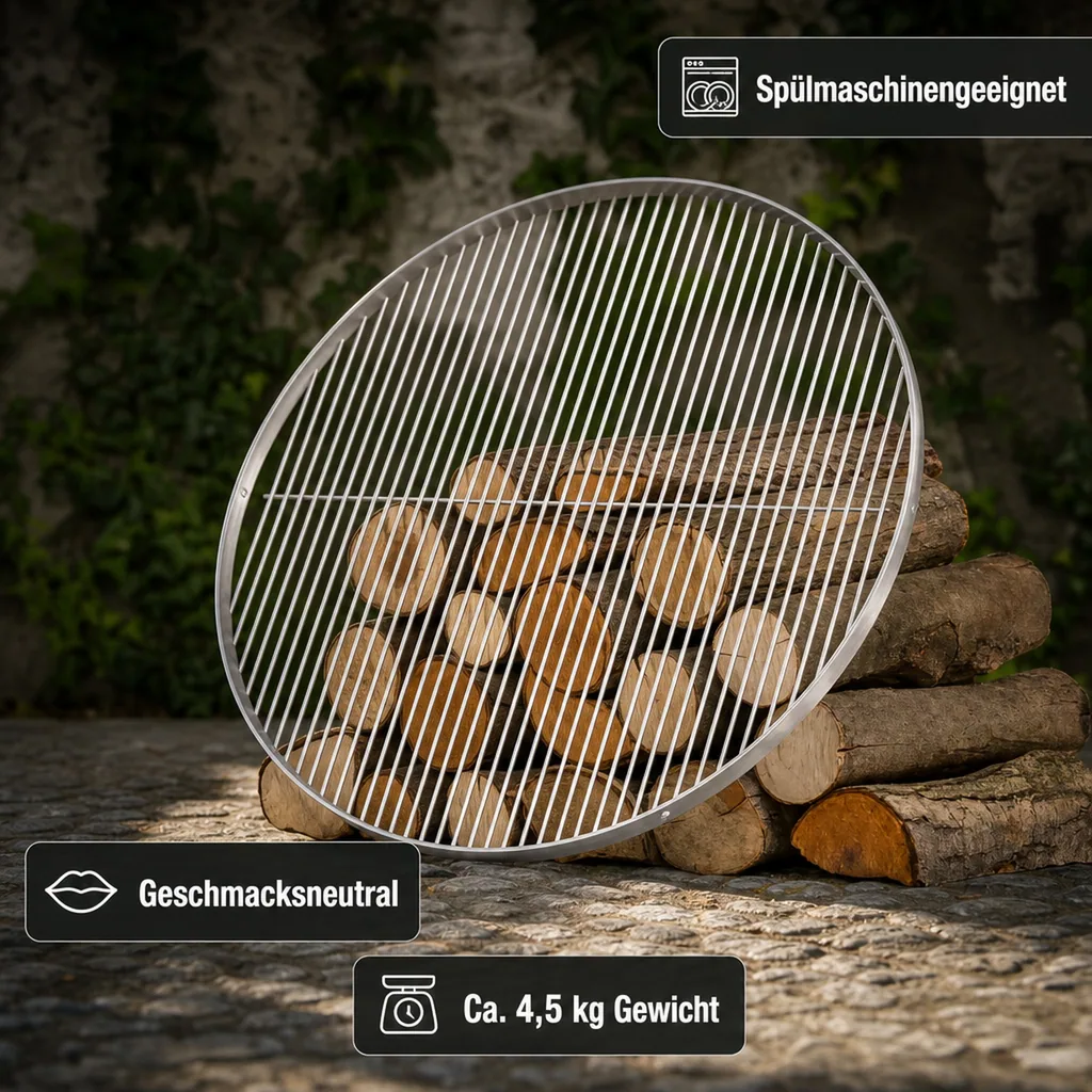 Grillrost Edelstahl, 70 cm, runder Grillrost, Grillzubehör