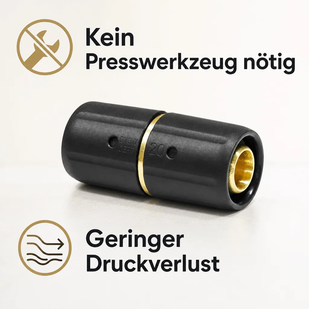 Steckfitting, Kupplung 20mm, Rohrkupplung