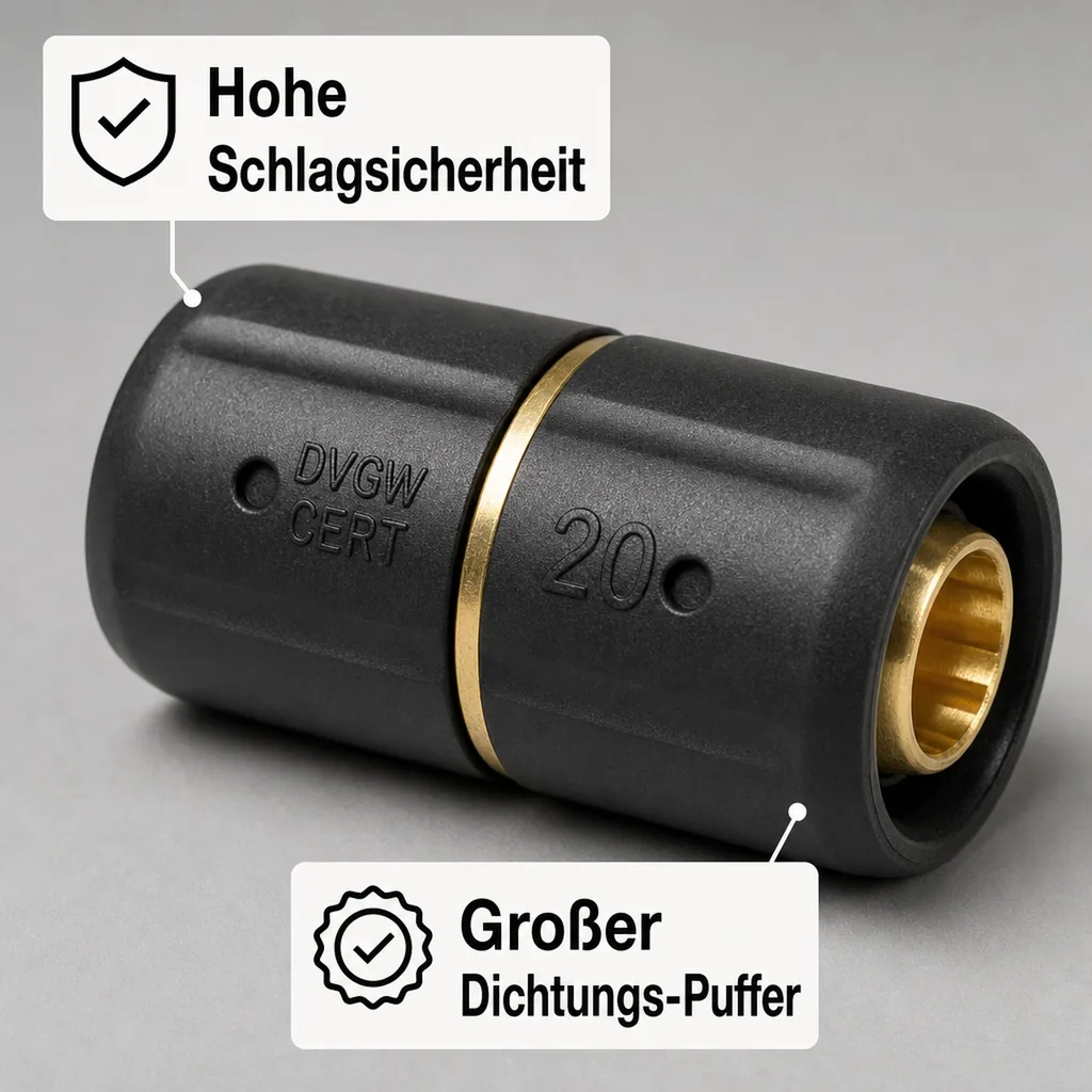Steckfitting, Kupplung 20mm, Rohrkupplung