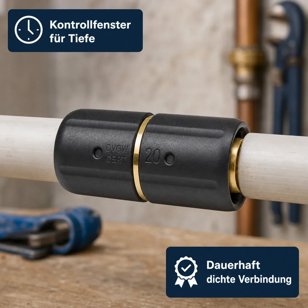 Steckfitting, Kupplung 20mm, Rohrkupplung