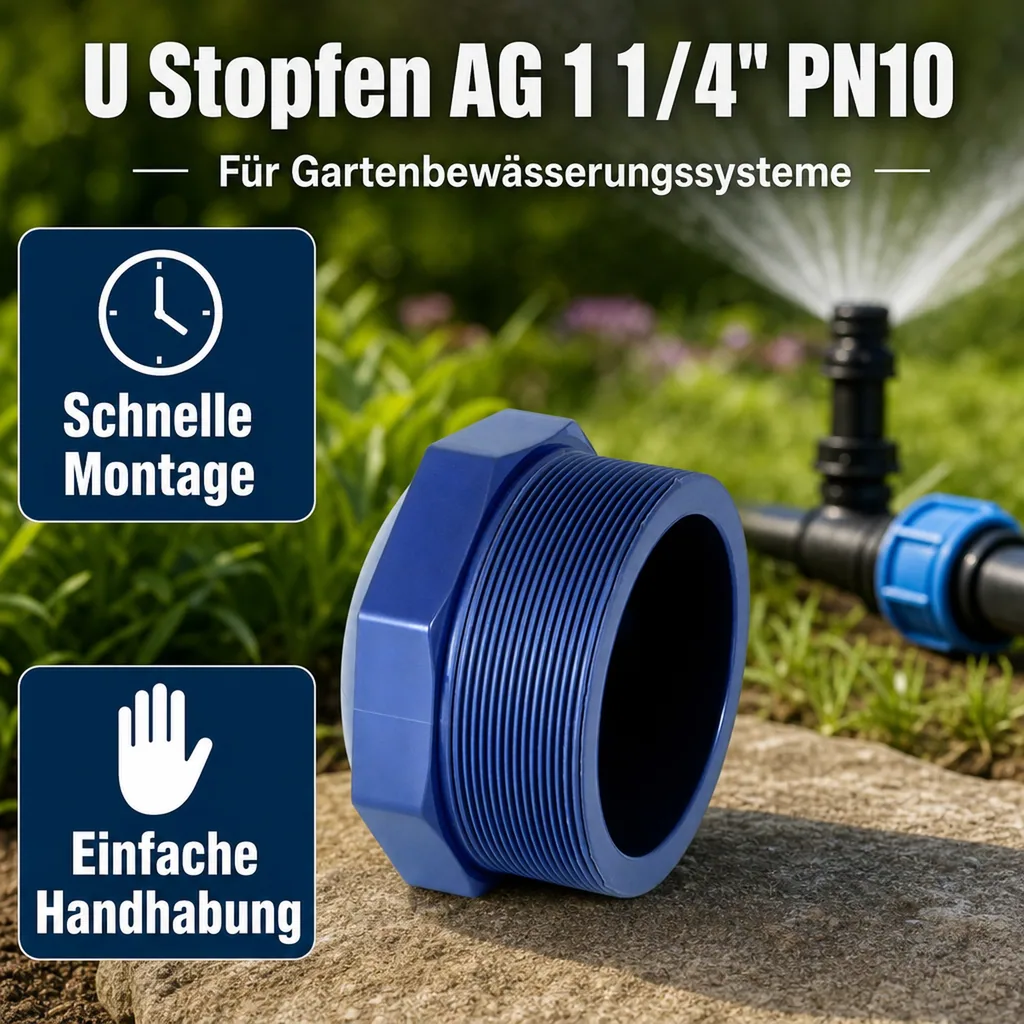 PVC - U Stopfen AG 1 1/4" PN10