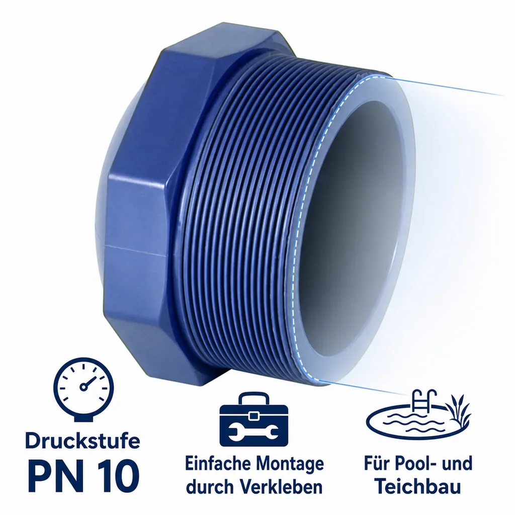PVC - U Stopfen AG 1 1/4" PN10