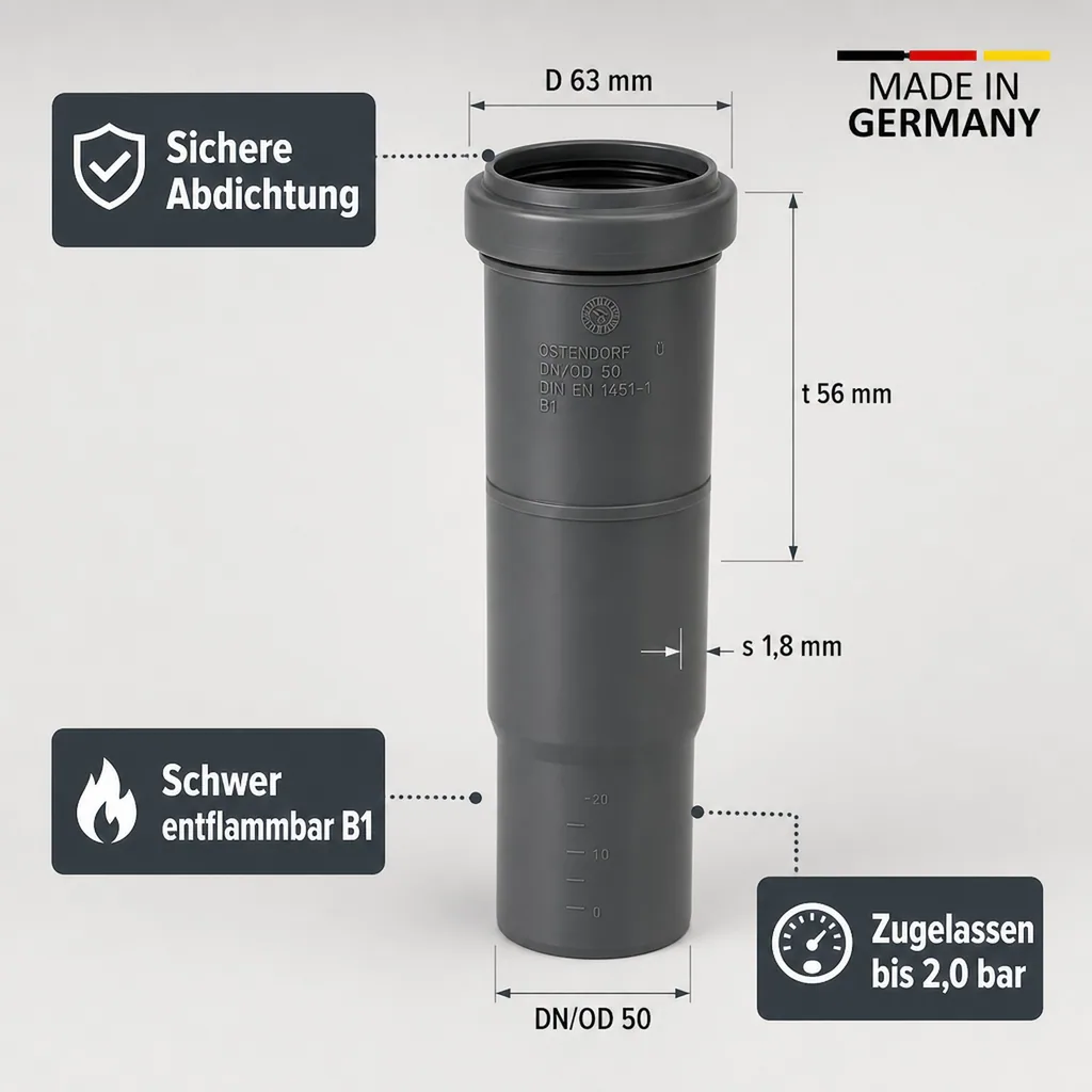 HTsafeL Langmuffe DN/OD 50