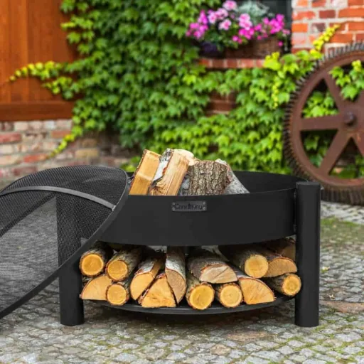 Feuerschale 60 cm, Naturstahl, Feuerstelle Garten, Handgefertigt
