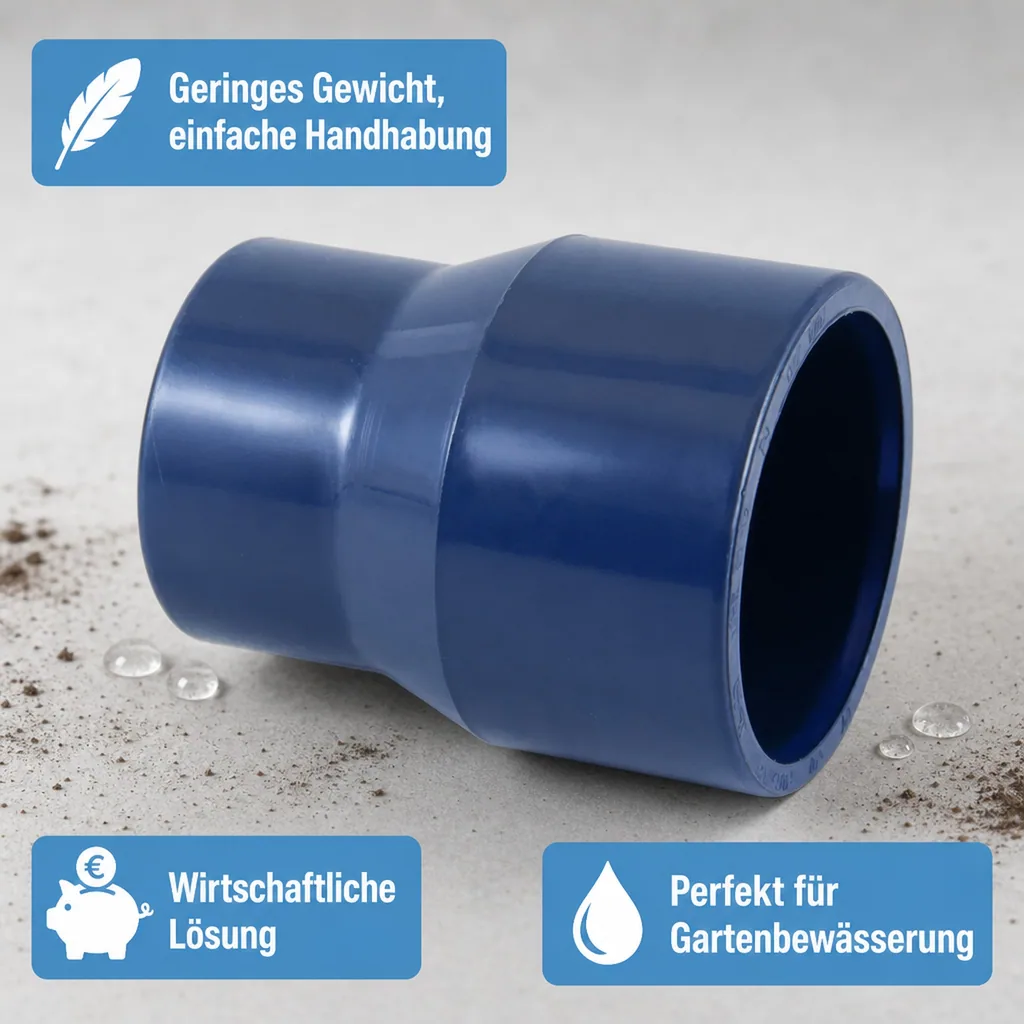PVC Reduzierung 40-32mm, Reduzierstück lang, PN16