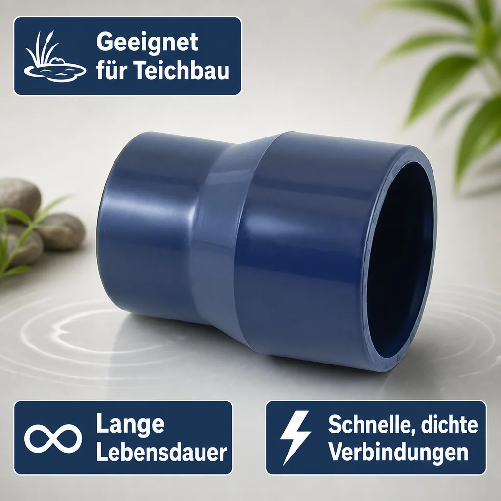 PVC Reduzierung 40-32mm, Reduzierstück lang, PN16