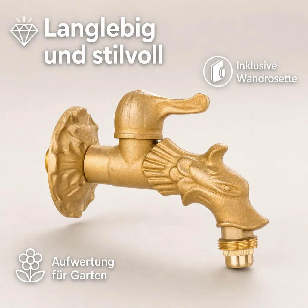 Nostalgie Auslaufventil Drachenkopf Hebel 1/2"