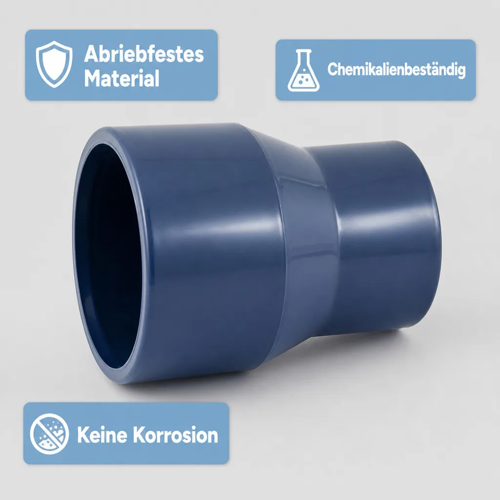 PVC - U Reduktion lang 50-40mm x 20 mm PN16