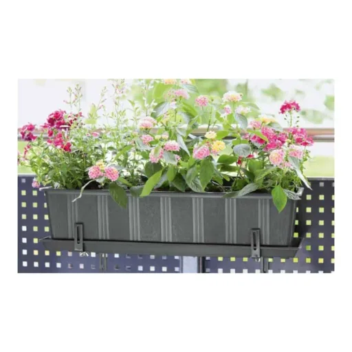 Untersetzer für Blumenkasten anthrazit, Kunststoff, Standard, ca. 40 cm