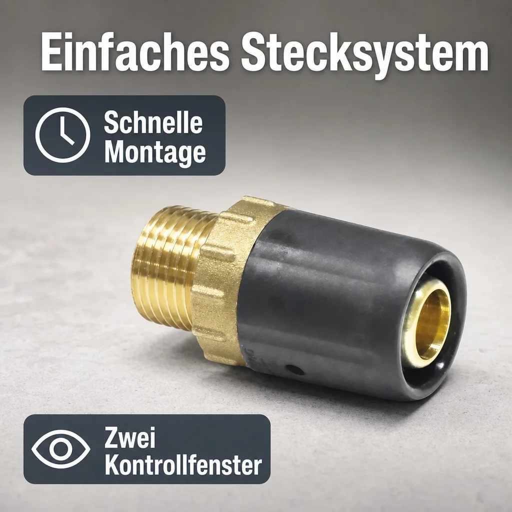 Steckfitting Übergang 20 x 2 auf 3/4" AG