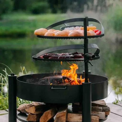 Feuerpfanne 50 cm, Pfanne für Feuerschale, Naturstahl Grillpfanne