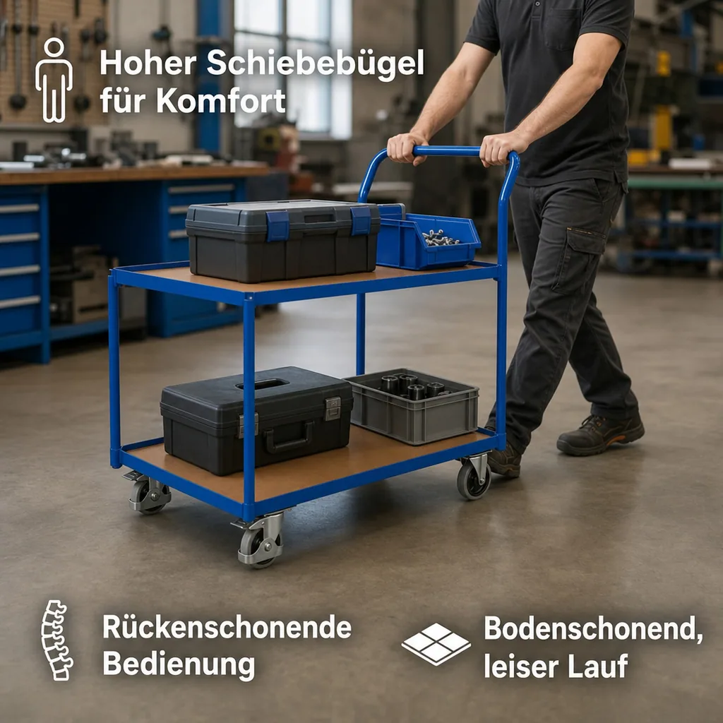 Tischwagen, 2 Ladeflächen, 250kg, Werkstattwagen