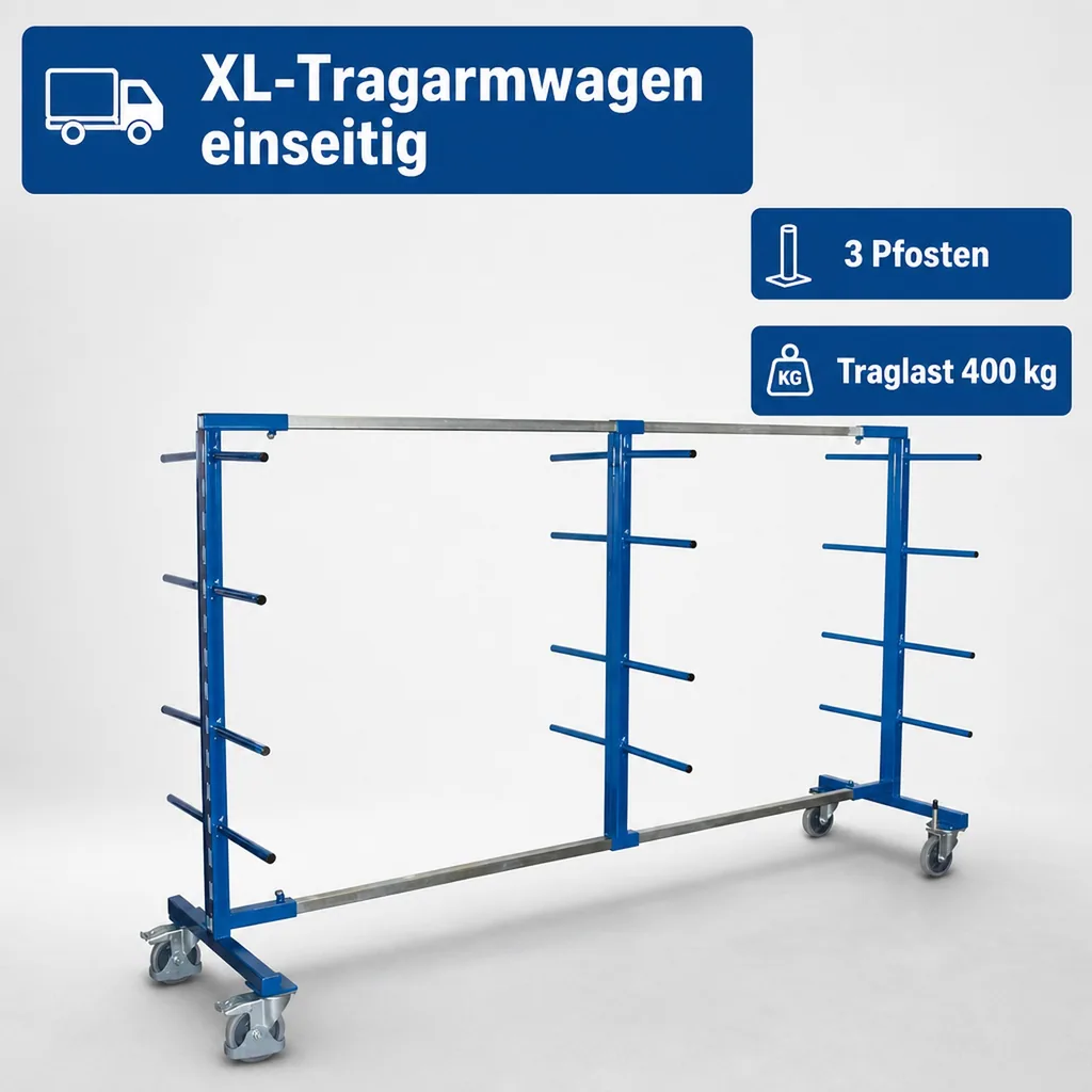 XL-Tragarmwagen einseitig mit 3 Pfosten