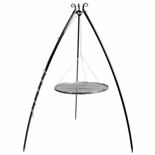 Grill Dreibein, Feuerstelle, 200 cm, Naturstahl, höhenverstellbar