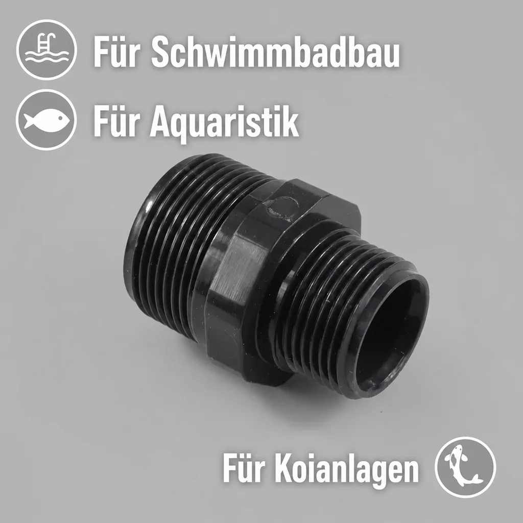 PVC - U Doppelnippel reduziert AG 2 1/2" x 1 1/2"