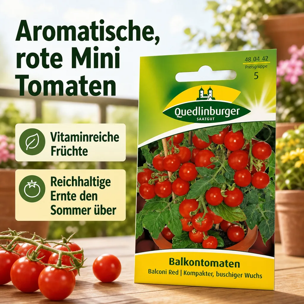 Balkontomaten, rote Mini Tomaten, für Balkon & Terrasse