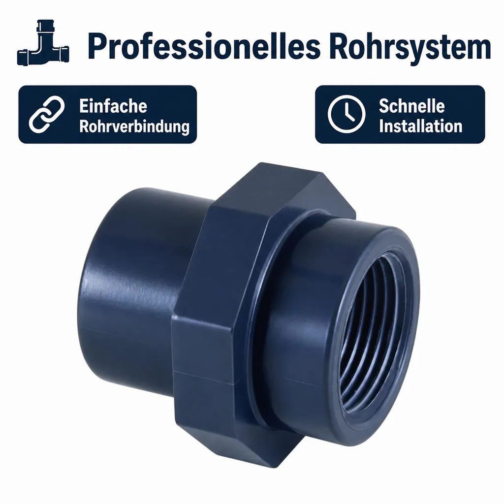 PVC Fittings, Übergangsmuffe, PVC-U 25-20mm x 1/2"