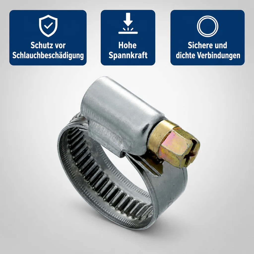 Schlauchschellen, Edelstahl, W2, 9mm, 20-32mm