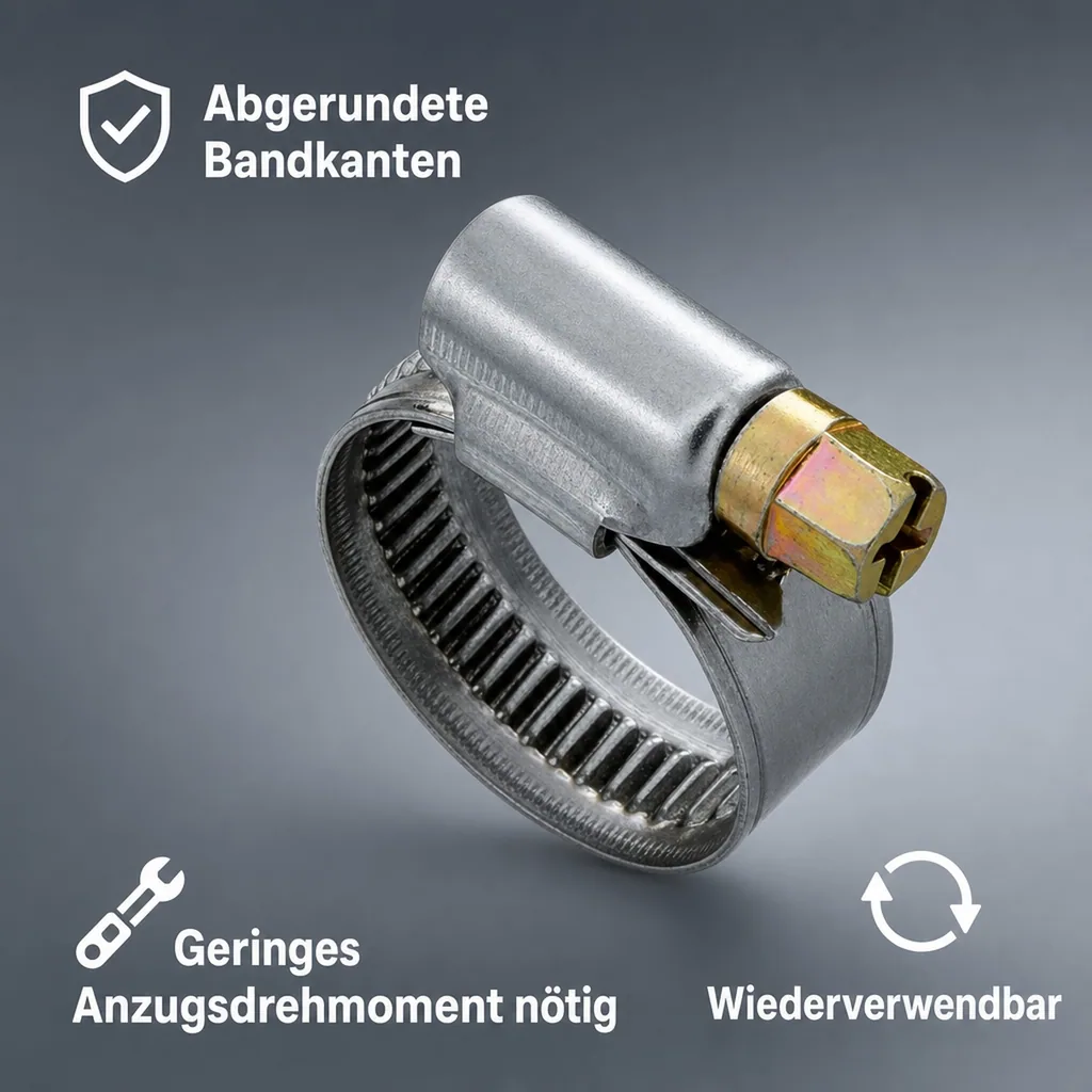 Schlauchschellen, Edelstahl, W2, 9mm, 20-32mm