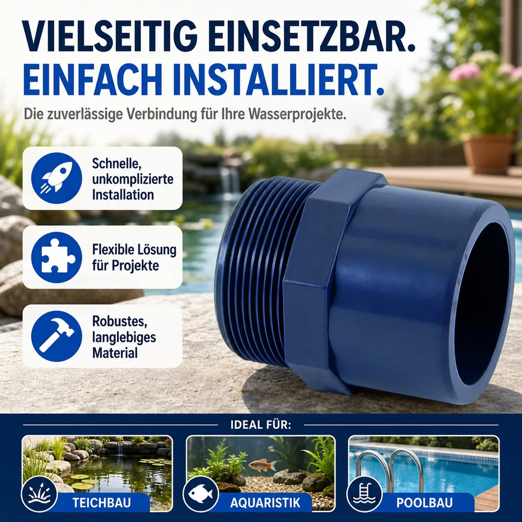 PVC Fitting, Übergangsmuffe 32-25mm, 1 Zoll