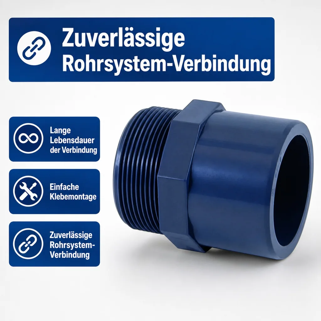 PVC Fitting, Übergangsmuffe 32-25mm, 1 Zoll