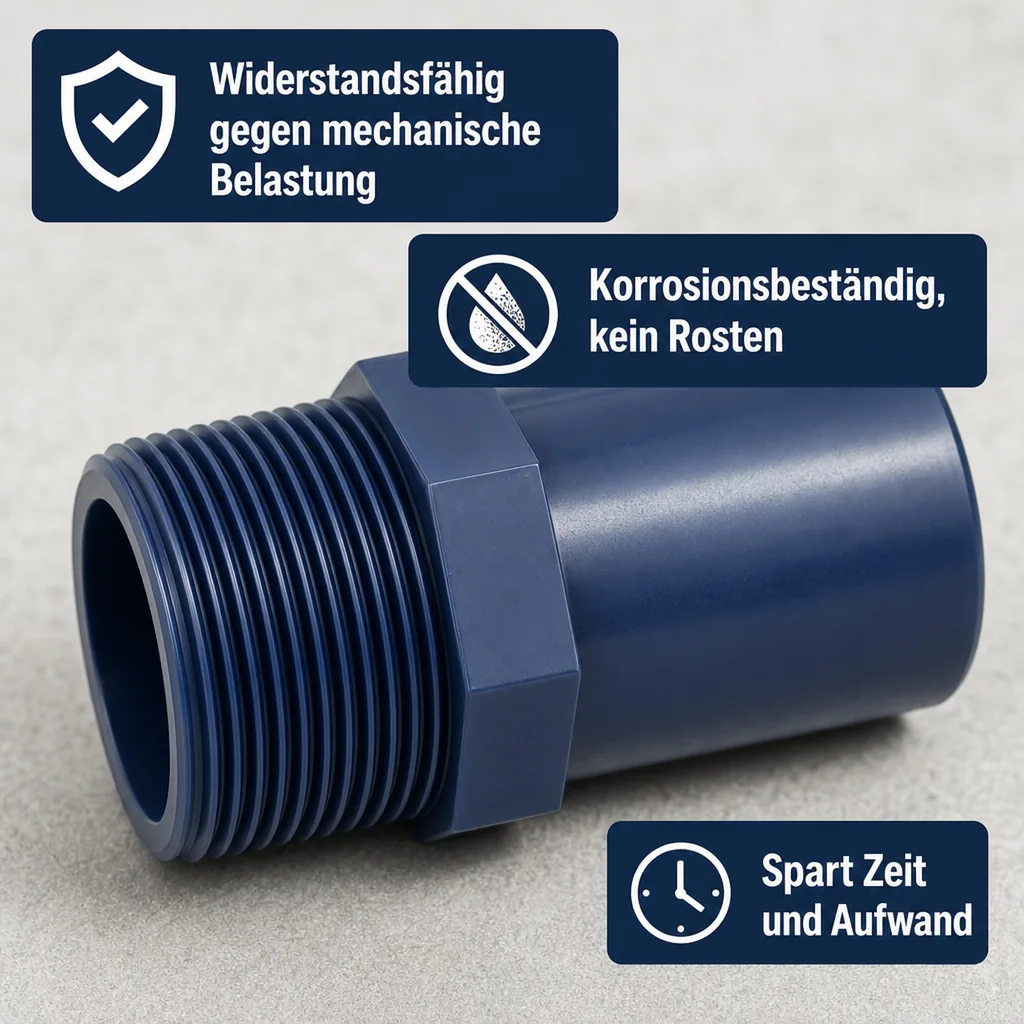 PVC Fitting, Übergangsmuffe 32-25mm, 1 Zoll
