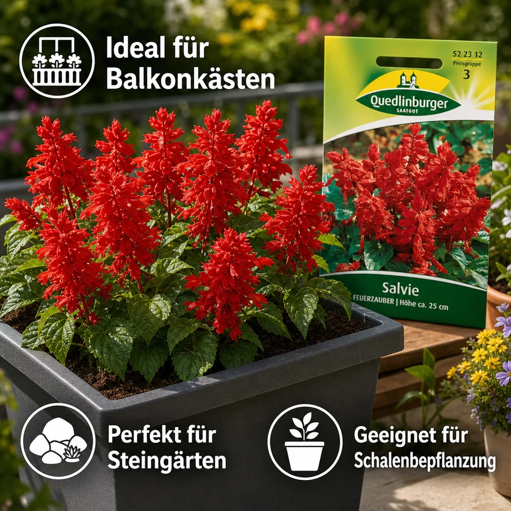 Salbei Feuerzauber, Ziersalbei für Balkon & Garten