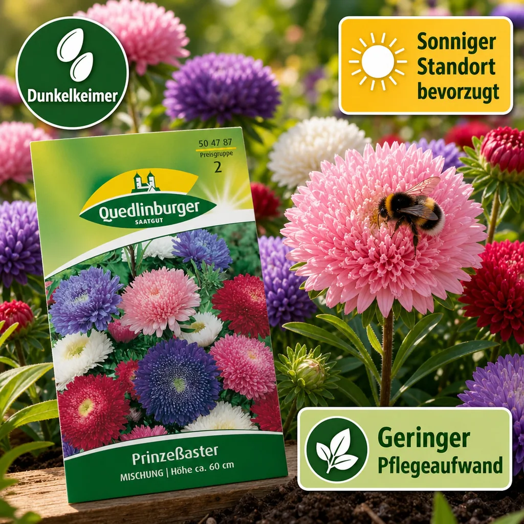 Aster Samen, Mischung, Bunte Astern, Sommerblumen
