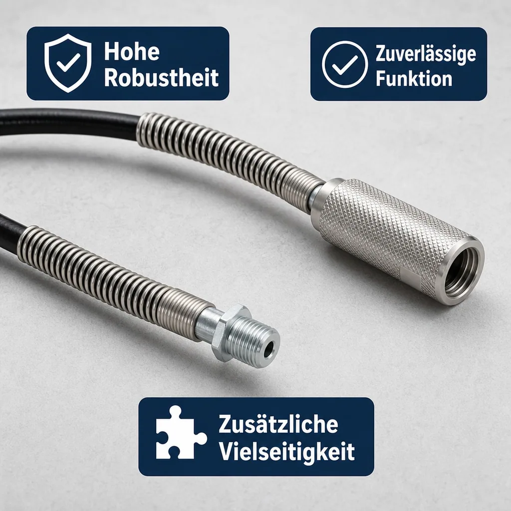 Hochdruckschlauch - CO2 für Schankanlage - 2m Außengewinde und Handanzugsrändelmutter