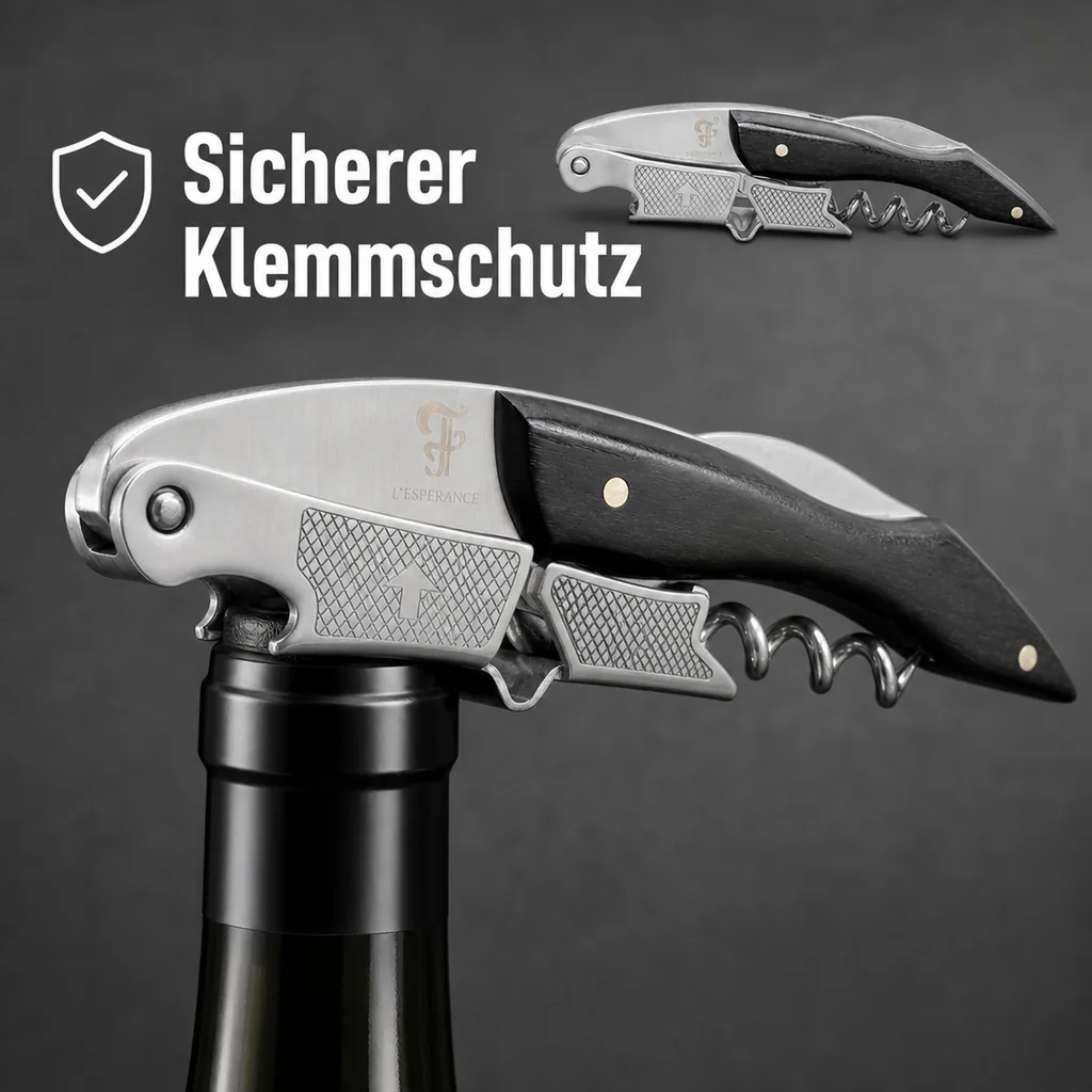 Kellnermesser, Sommeliermesser mit Kapselheber - Petit Noir, mit Ebenholzgriff