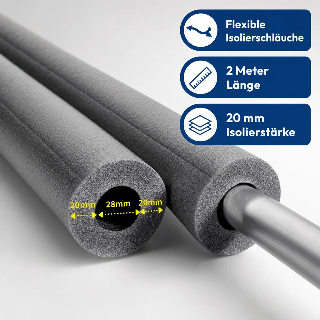 CLIMAFLEX® 2m Isolierschlauch Ø 28 mm x 20 mm Dämmung 50% Cu GEG