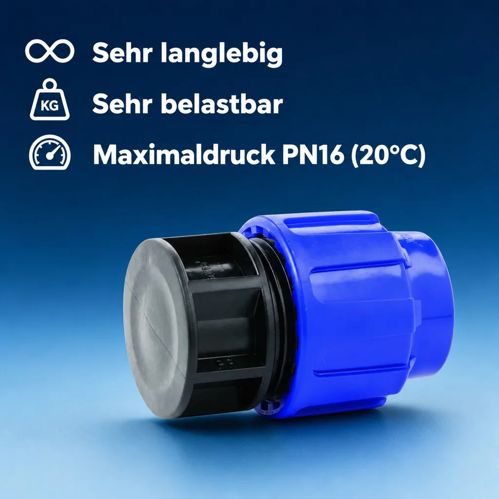 PP PE Rohr Verschraubung Endkappe 40