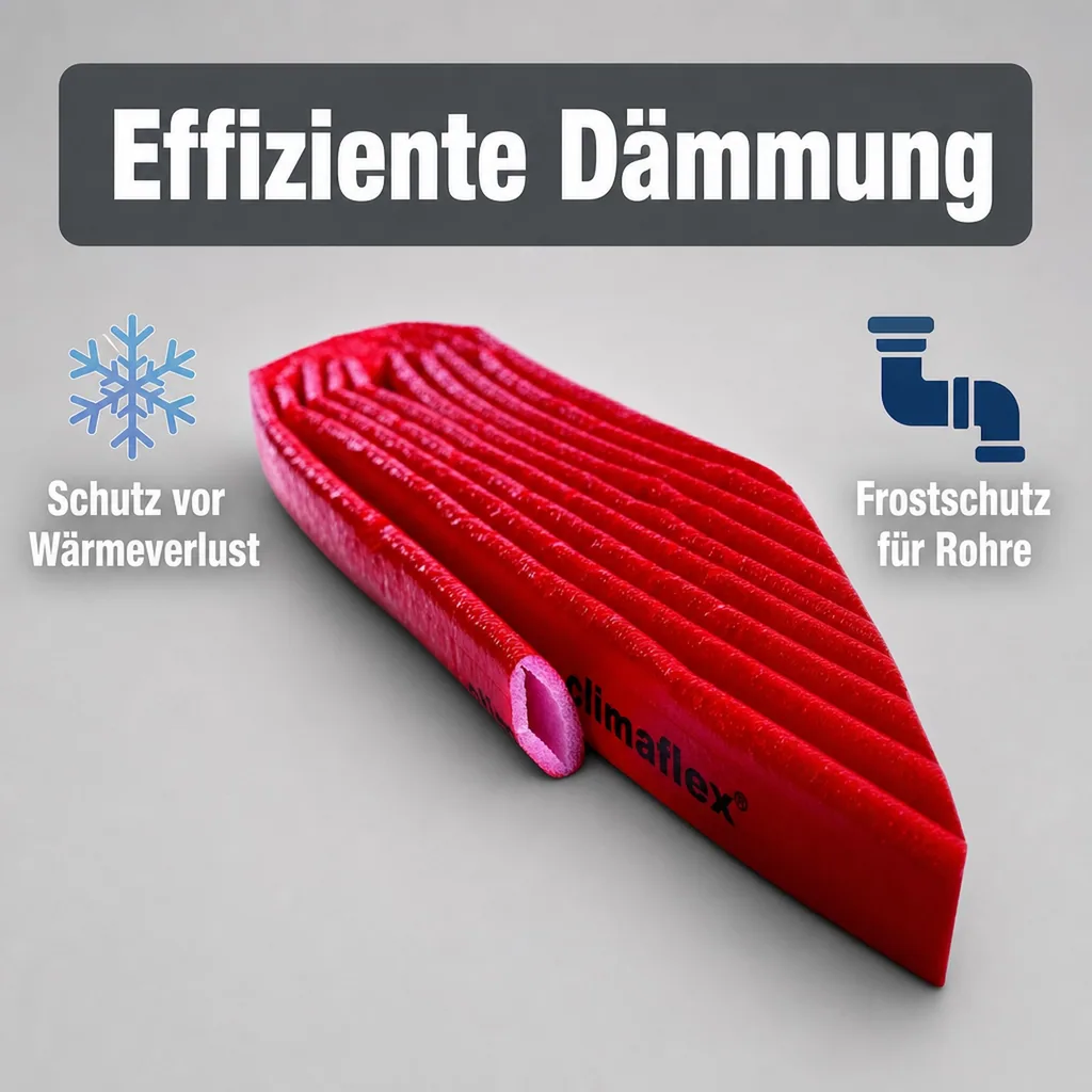 Rohrisolierung 42mm, Isolierschlauch 10m, Kaltwasserleitung, Heizungsrohr