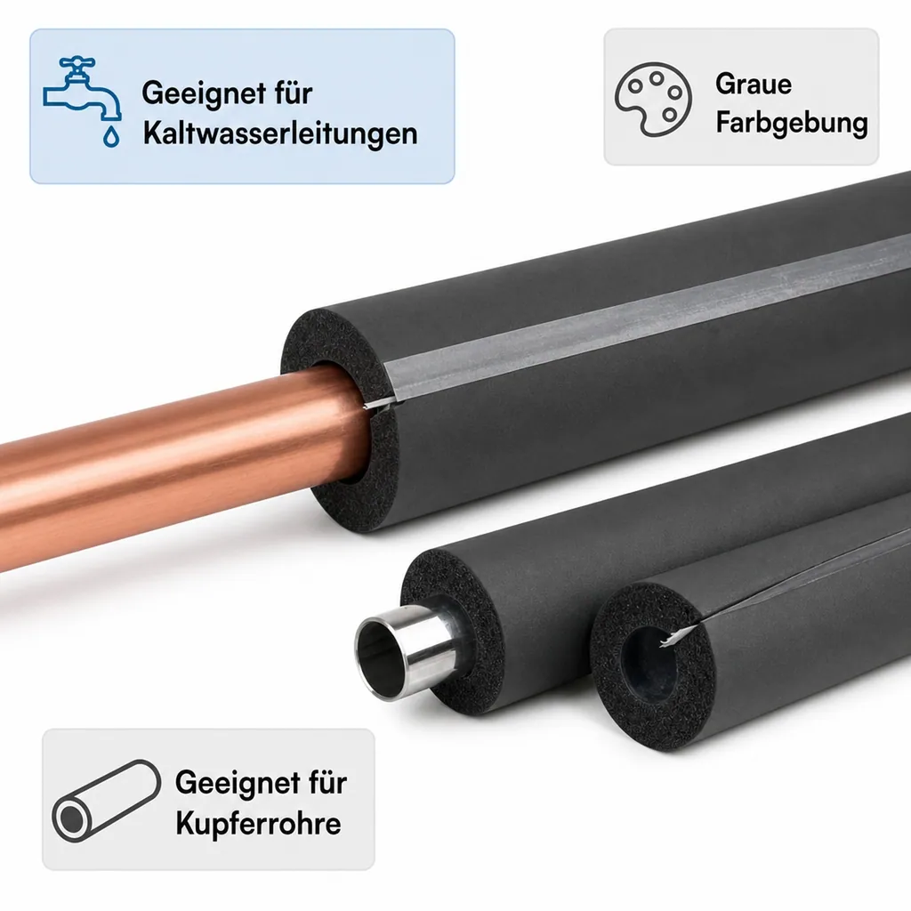INSUL-TUBE® H PLUS XT Kautschuk 2m Rohrisolierung Ø 35 mm x 15 mm Dämmung 50% GEG selbstklebend