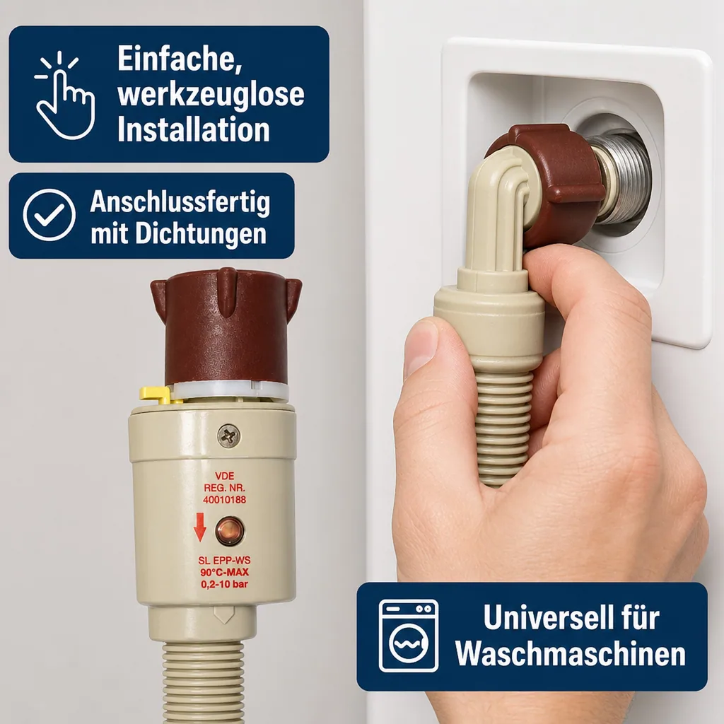 Zulaufschlauch Waschmaschine, Aquastop, 2,5m Sicherheitszulaufschlauch