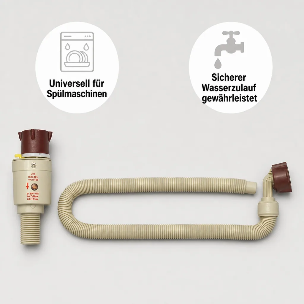 Zulaufschlauch Waschmaschine, Aquastop, 2,5m Sicherheitszulaufschlauch