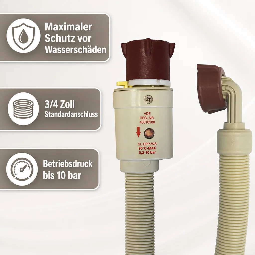 Zulaufschlauch, Sicherheitszulaufschlauch Aquastop, 4m, 3/4 Zoll