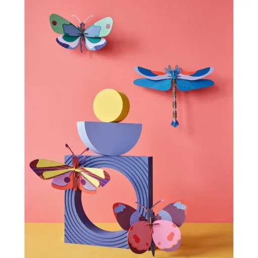 studio ROOF 3D Schmetterling rosa Pappe
