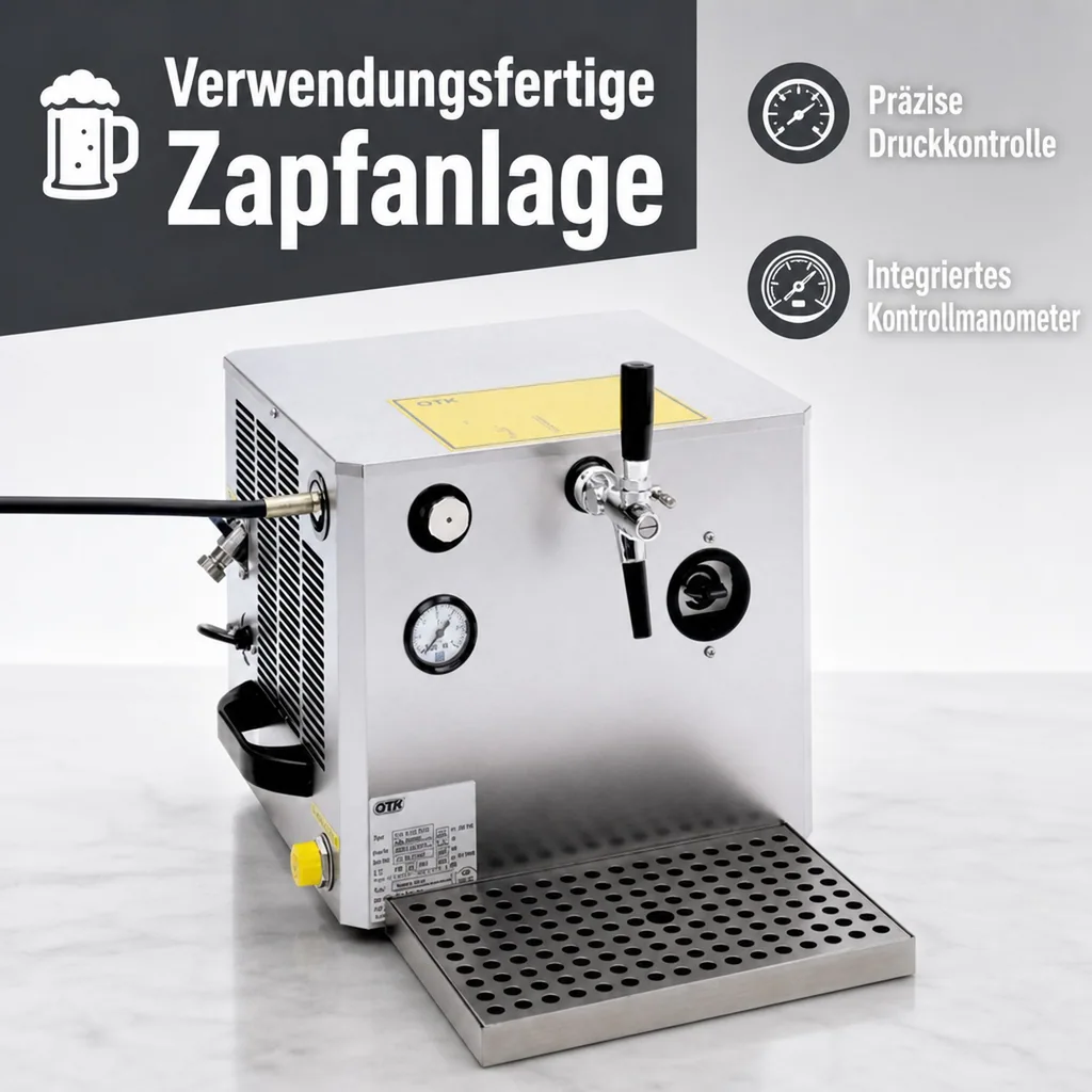 Verwendungsfertige Zapfanlage, Bierzapfanlage OTK BT 35 - 35L Trockenkühlzapfanlage für Zuhause & Gastronomie (SK-Zulassung), Leitungsdurchmesser: 7 mm