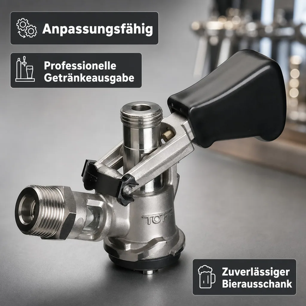 Zapfkopf, Keg Verschluss, Keg Anschluss - Köpi-Fitting, oberer Ausgang (Kelleranstich)