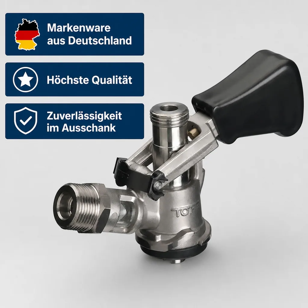 Zapfkopf, Keg Verschluss, Keg Anschluss - Köpi-Fitting, oberer Ausgang (Kelleranstich)