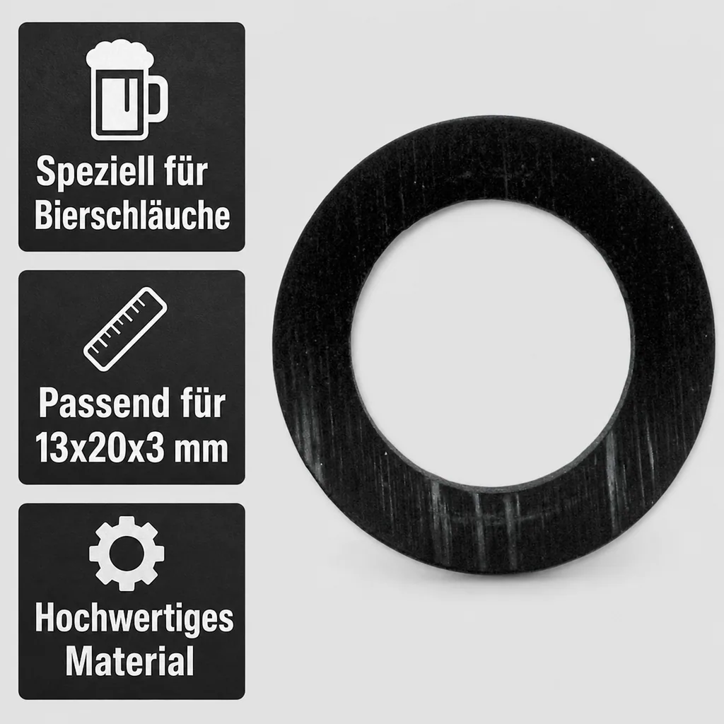 1 x Gummiring, Dichtung, Dichtring - Schwarz, Weich