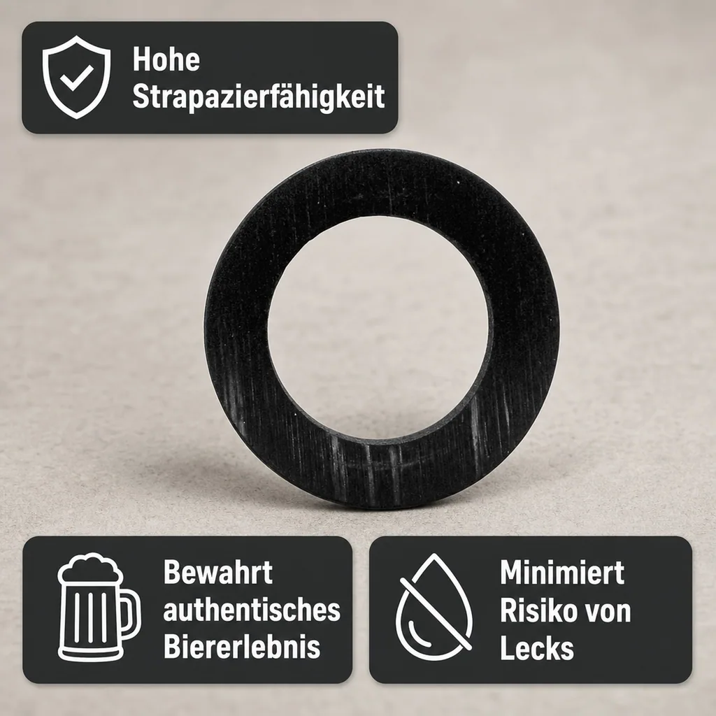 1 x Gummiring, Dichtung, Dichtring - Schwarz, Weich