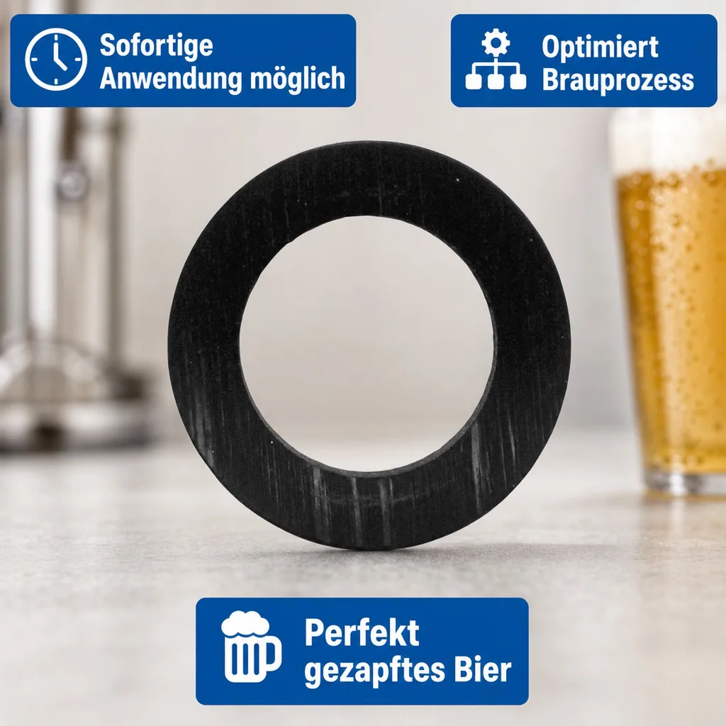 1 x Gummiring, Dichtung, Dichtring - Schwarz, Weich