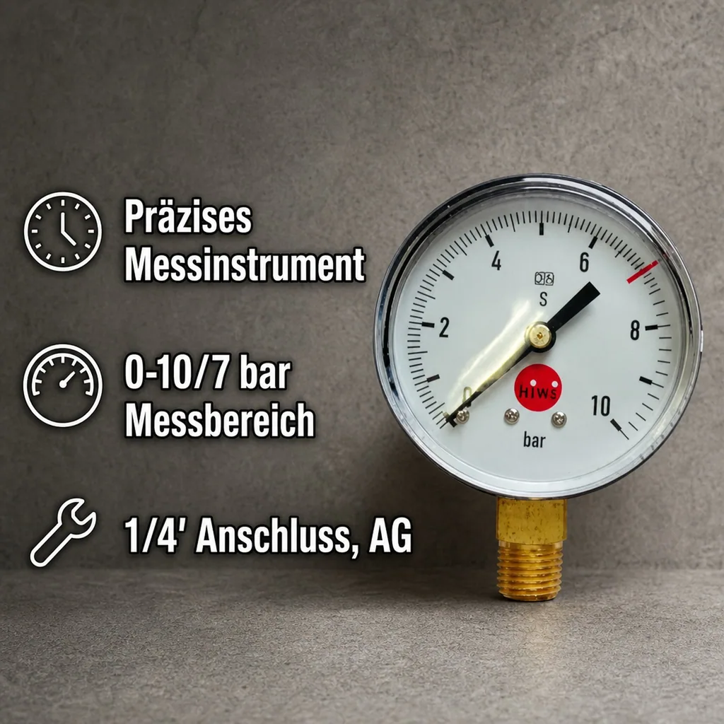 Arbeitsmanometer, 0-10/7 bar