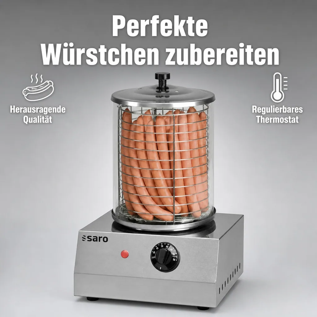 Hot Dog Maker, Bockwurstwärmer, Würstchenwärmer, Hot Dog Steamer - Modell CS-100, Multifunktionaler Edelstahl-Wärmer für perfekte Hot Dogs und mehr
