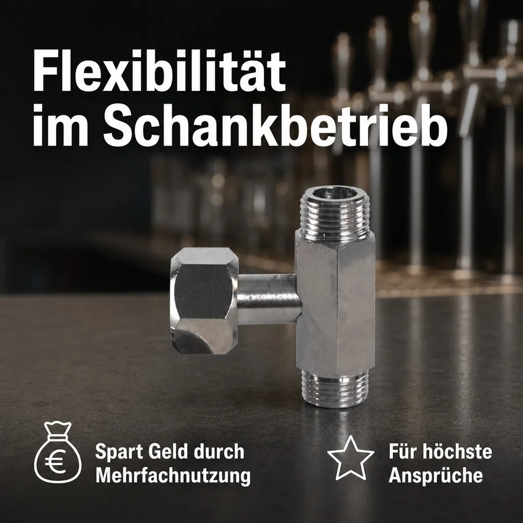 T-Stück, Anschlussstück für CO2-Flaschen