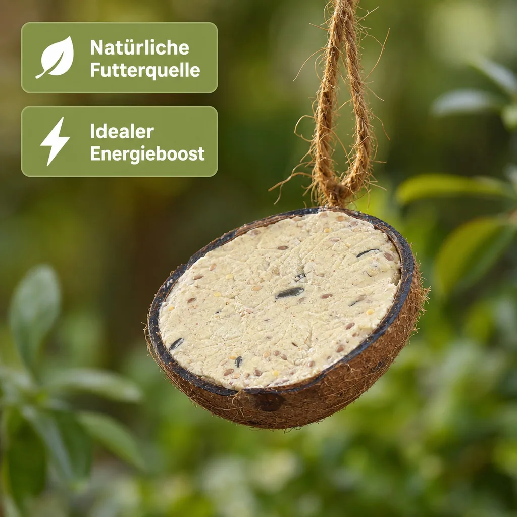 Wildvogelfutter 0.18kg Kokosnuss, Halbe Kokosnuss für Wildvögel